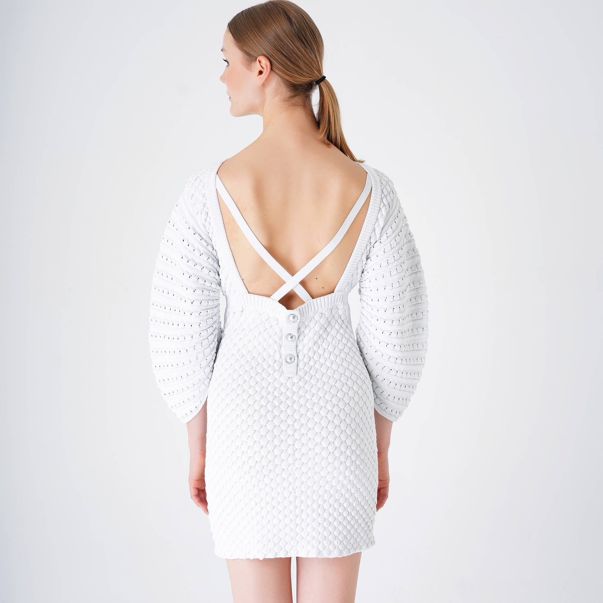 Chanel - White Drop Embossed Dress